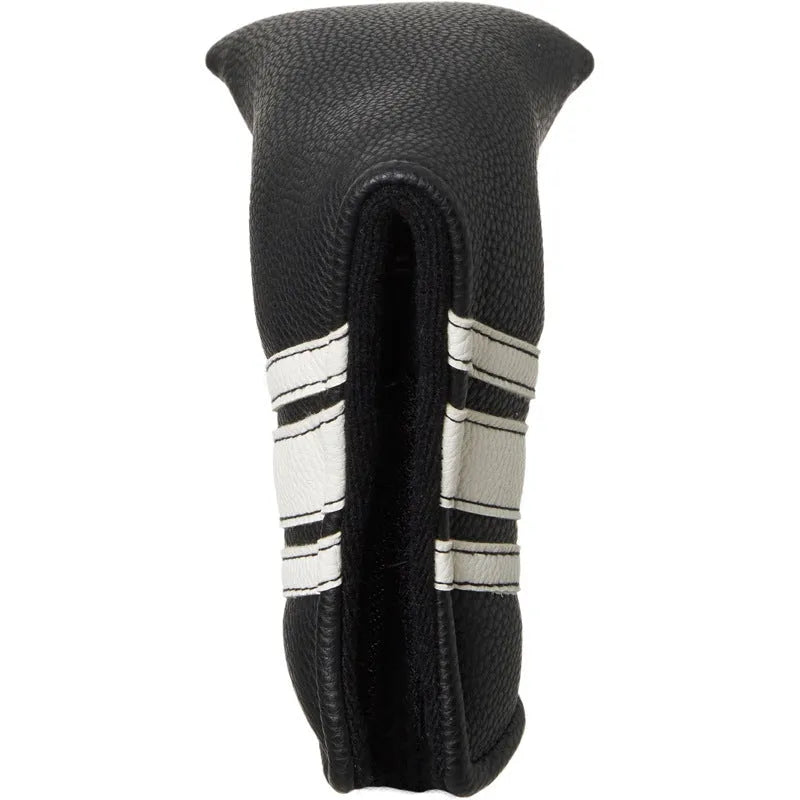 Black PU leather golf push rod sleeve case for club head cover protection