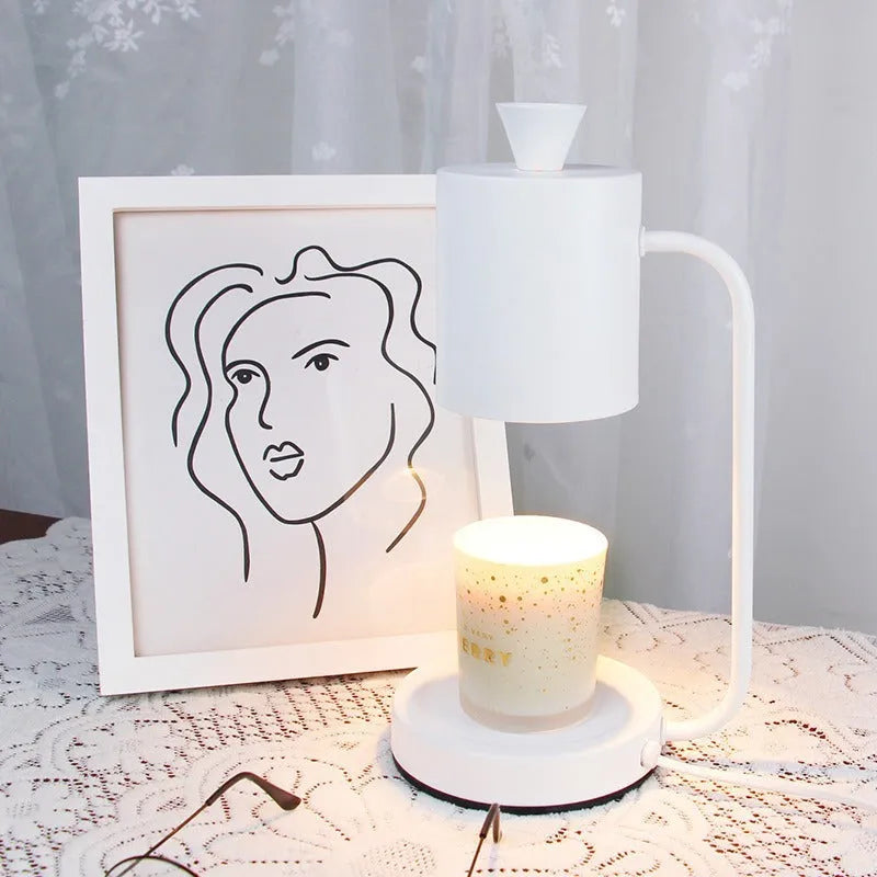 European style aromatherapy melting wax lamp with dimmer switch in white or yellow colour
