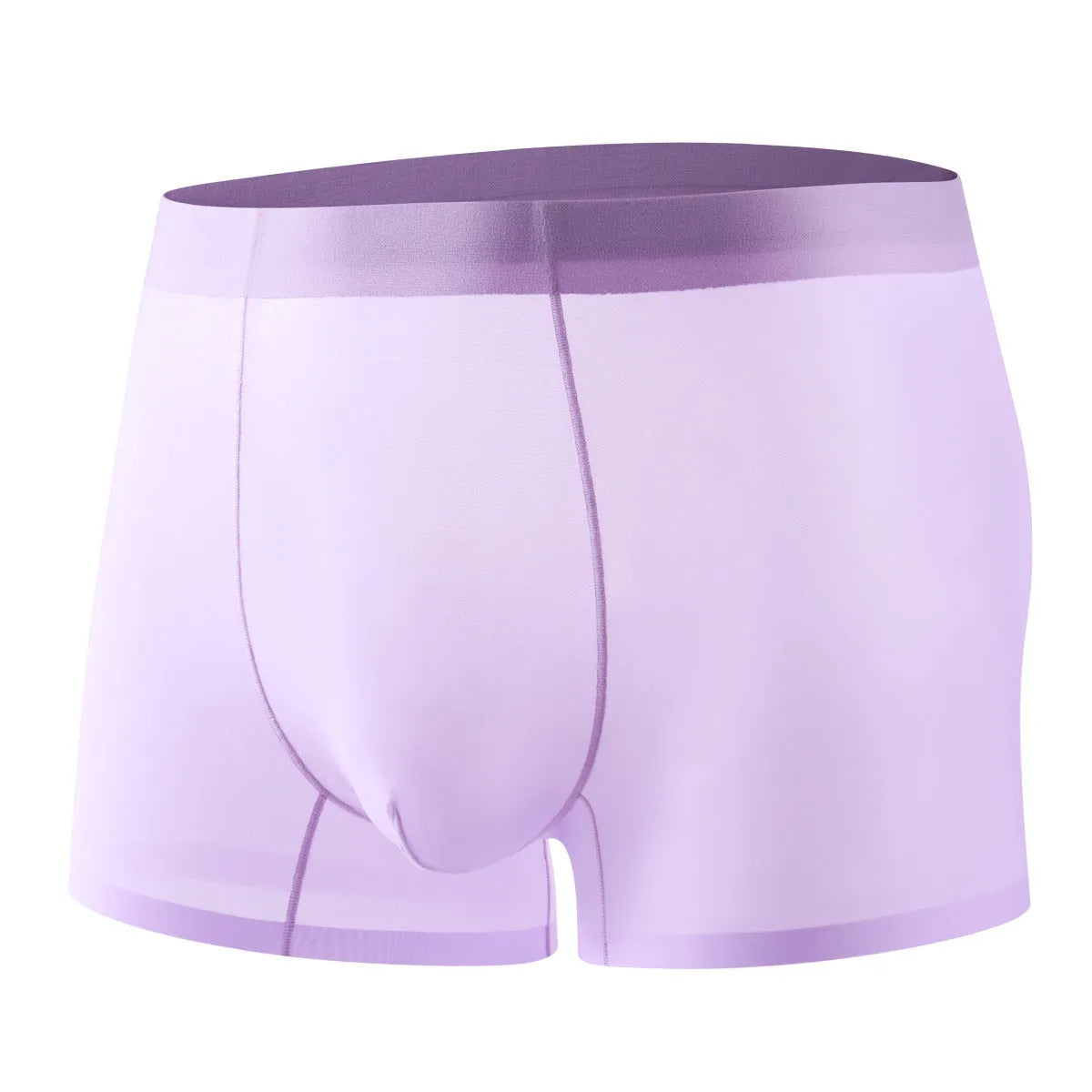 Ice Silk breathable boxer briefs in solid colours with seamless quick-drying design