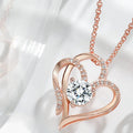 Women's heart-shaped necklace in 925 silver with rose gold, white gold, and yellow gold colour options