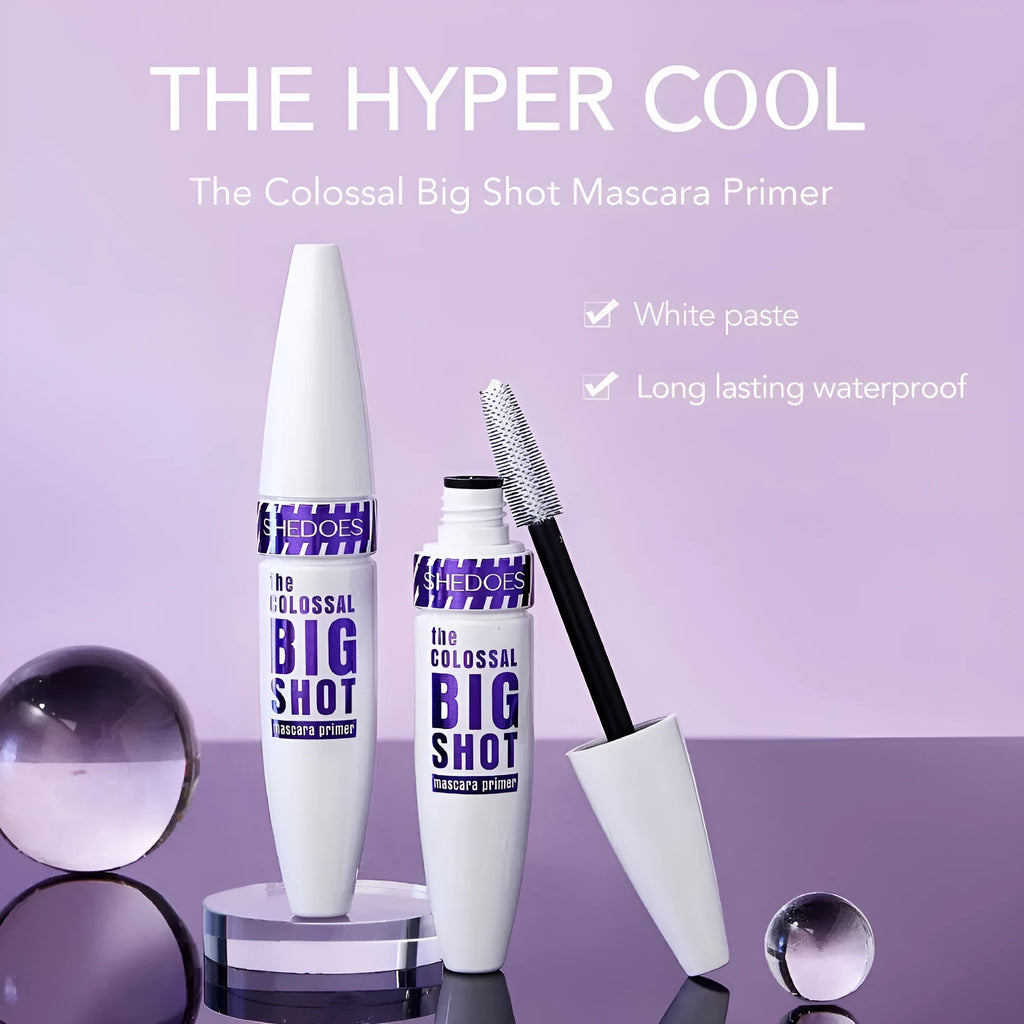 White waterproof mascara in 10ml tube with quick-drying sweat-proof formula