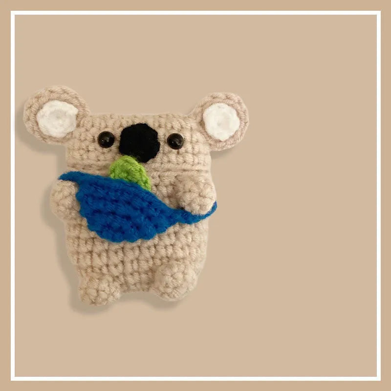 Handmade knitted koala bear backpack design cover for Apple AirPods charging case