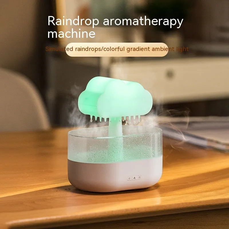 Rain cloud night light humidifier with 7 colour LED and water drop sound