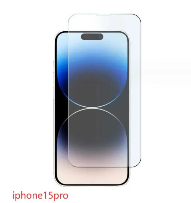 Tempered glass screen protector with 9H hardness and oleophobic coating for smartphones.