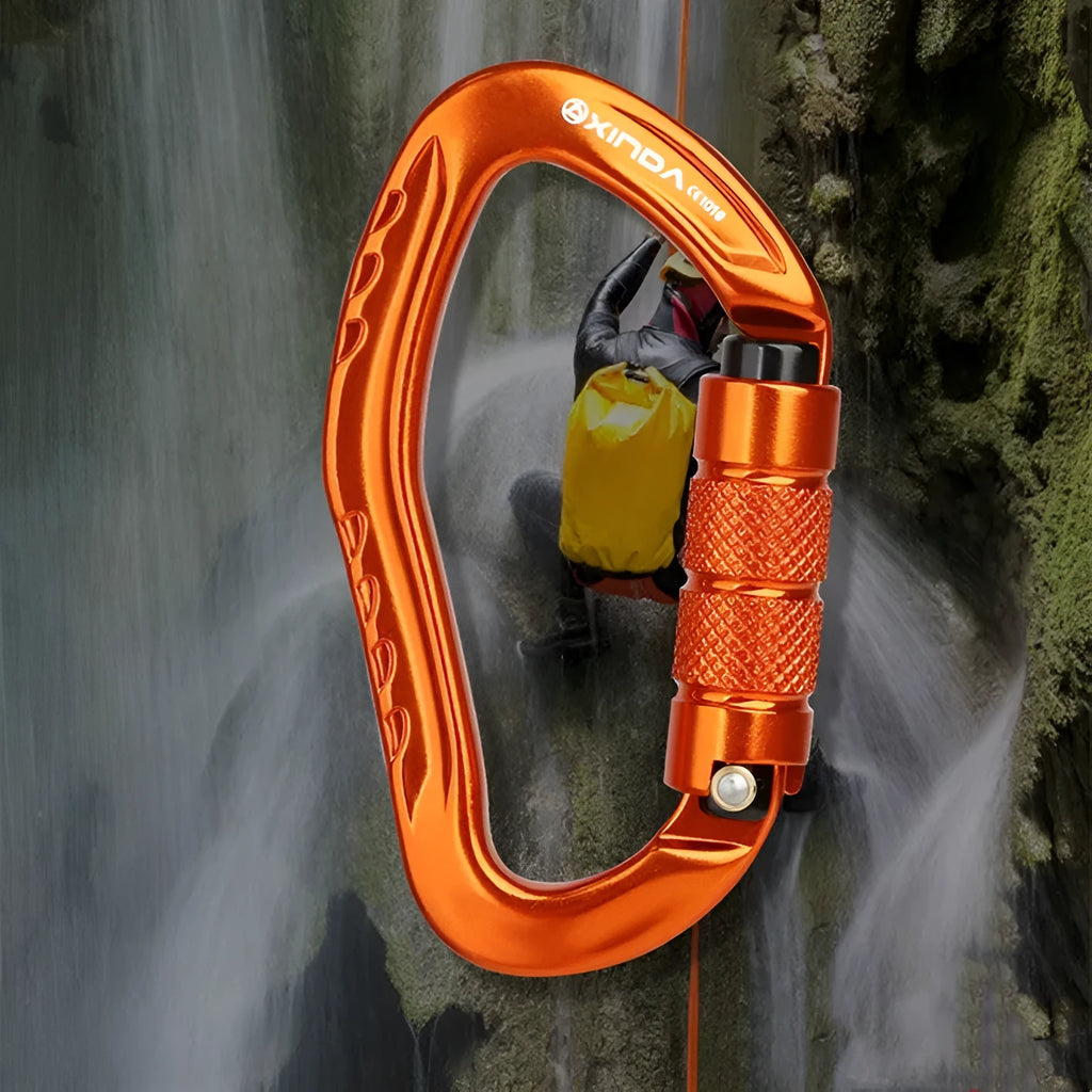 Automatic lock climbing carabiner for outdoor rock climbing equipment in multiple colour options