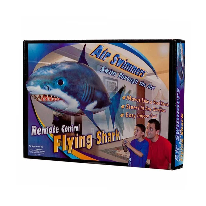 Remote control shark toy balloon with infrared controller measuring 57 inches long