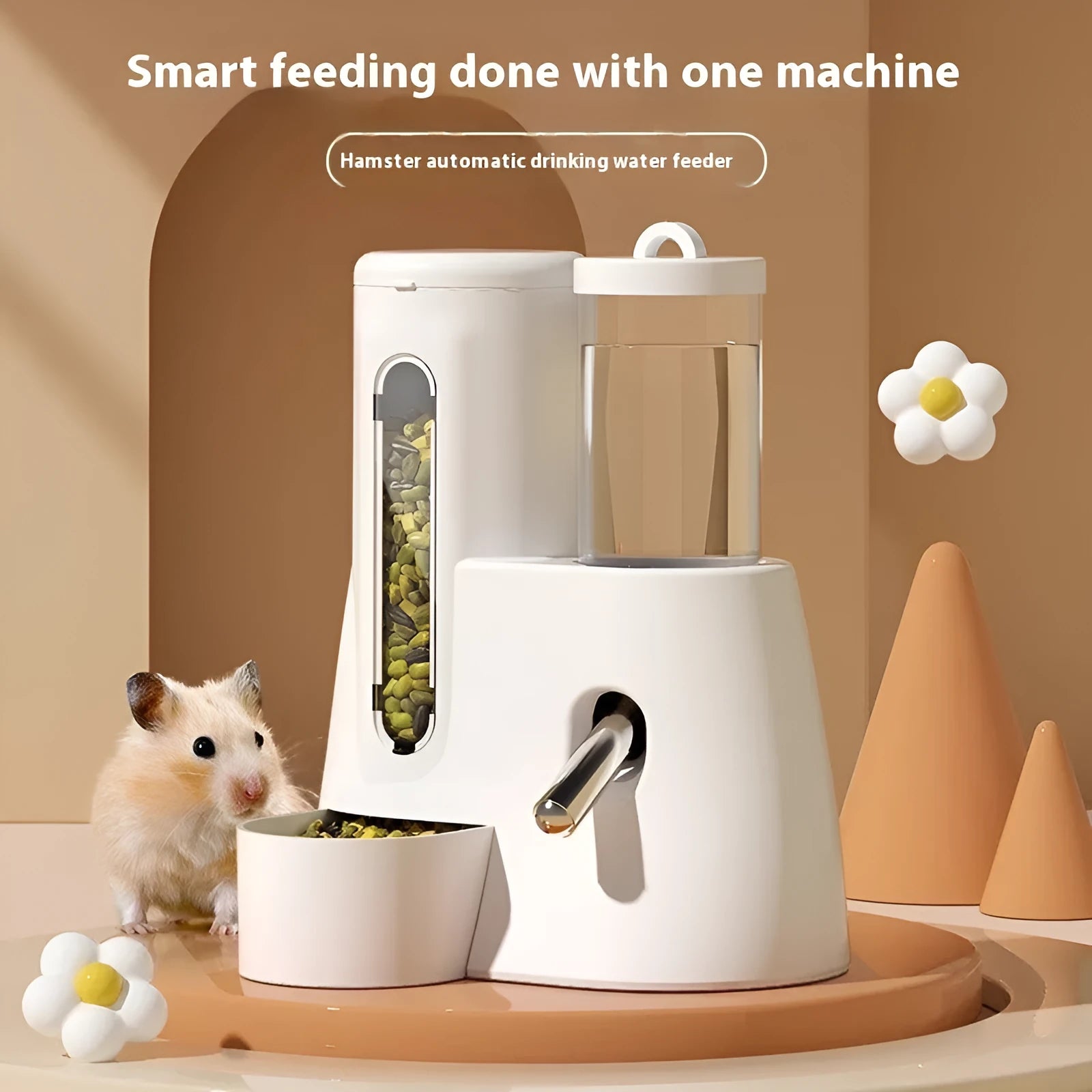 Hamster automatic drinking water feeder and food basin in blue colour