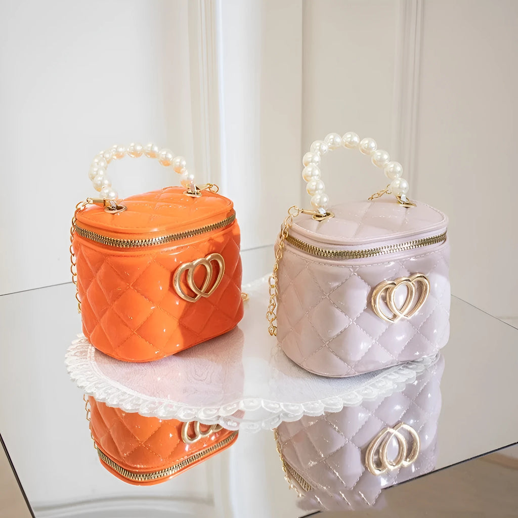 Women's PVC bucket gel bag with heart-shaped pattern in multiple colour options