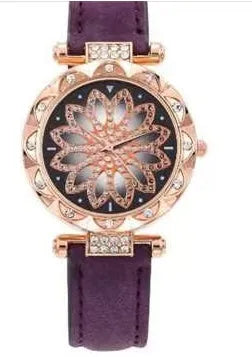 Women's diamond bezel watch with round 32mm dial available in nine colours including red, purple, green, blue, black, pink, light brown, grey, brown