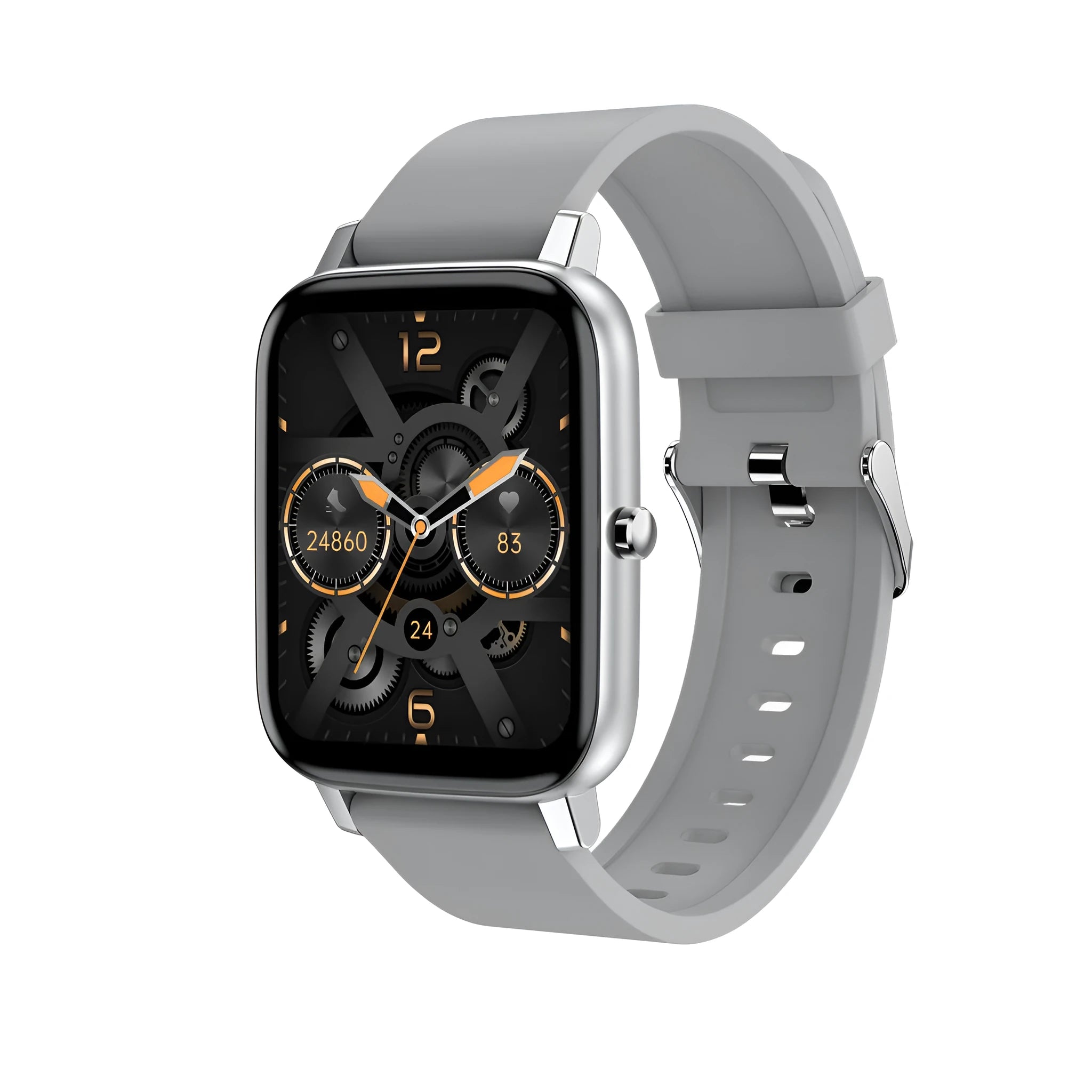 H80 sports smartwatch with colour screen and silicone strap showing health monitoring functions