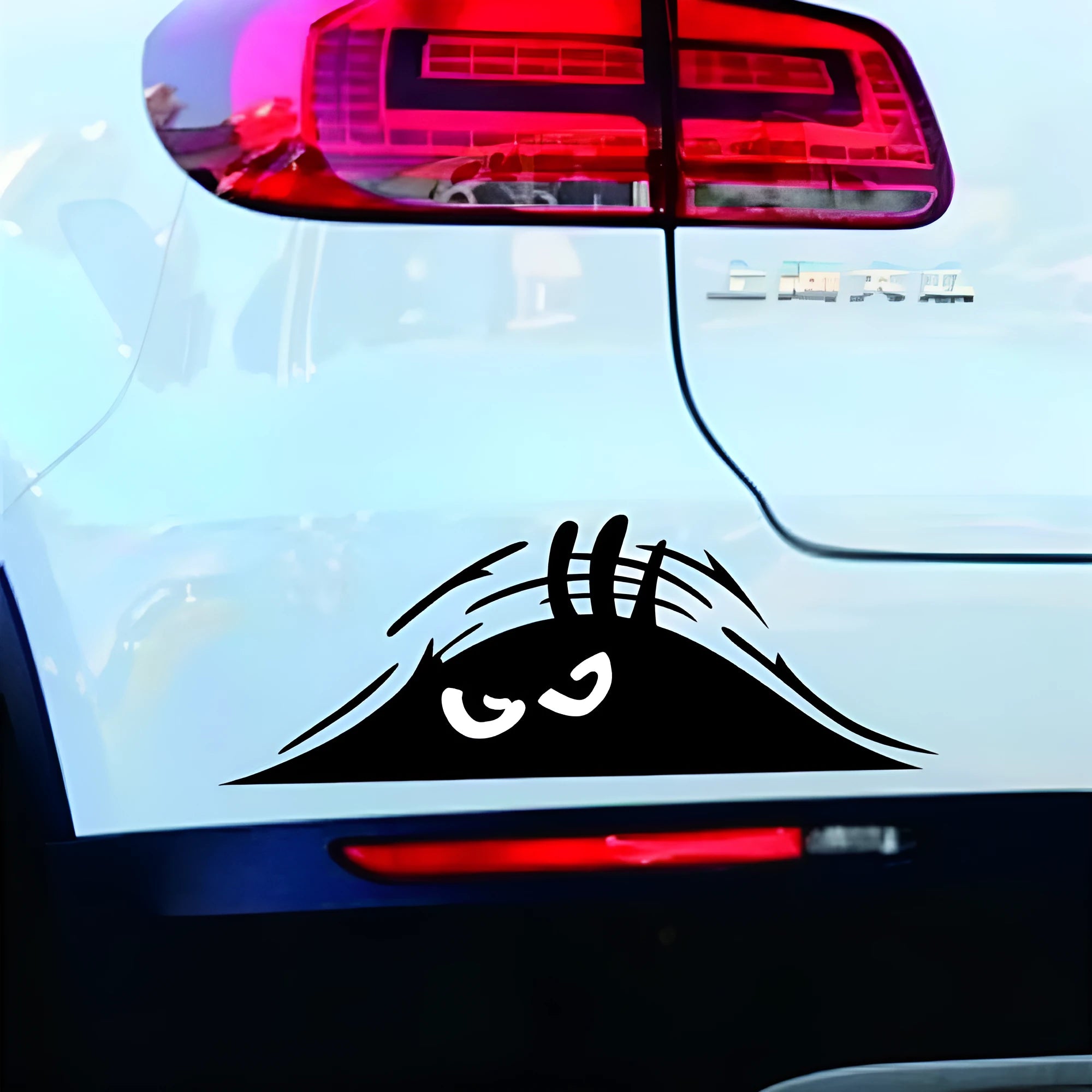 Set of four self-adhesive body sticker designs showing smiley and angry faces.