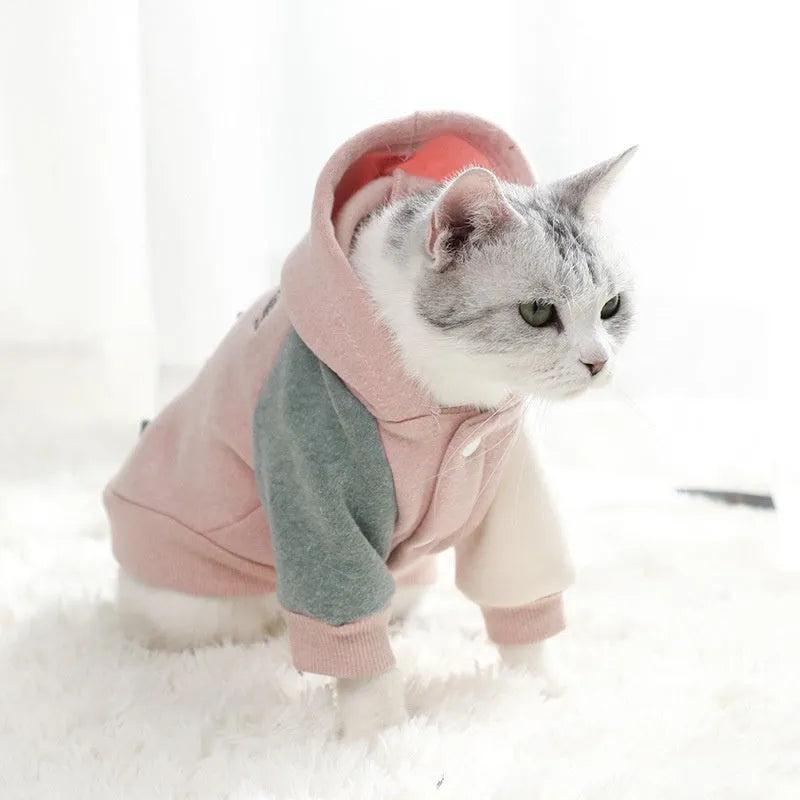 Brown cotton-blend pet sweatshirt for dogs or cats in size medium