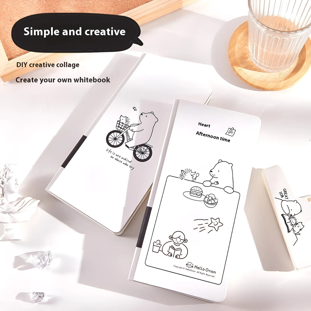 Paper plaid mesh notebook with simple design and included stickers for children's writing
