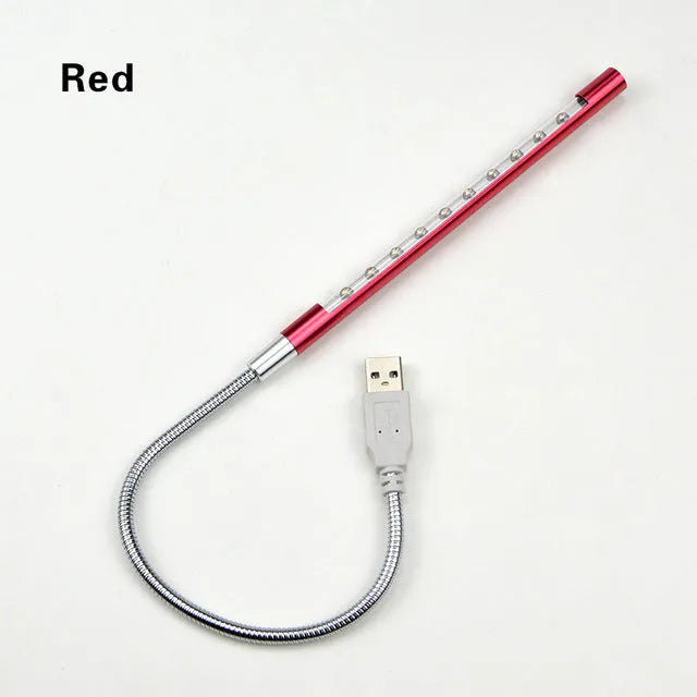 Slender 420mm aluminium alloy spiral LED night light with USB connection in six colour options