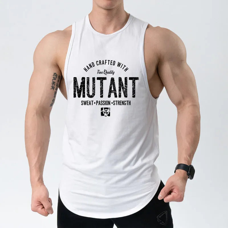 Loose fit sleeveless polyester training vest shown in a bicolour design on a manikin.