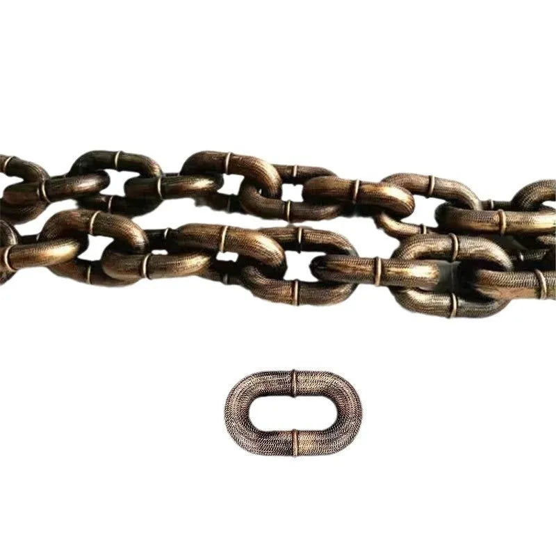 PP plastic dog leash simulation rope prop in bronze, antique silver, or black colours for video filming.