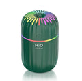 White USB mini humidifier with 300ml water tank measuring 75x75x116mm