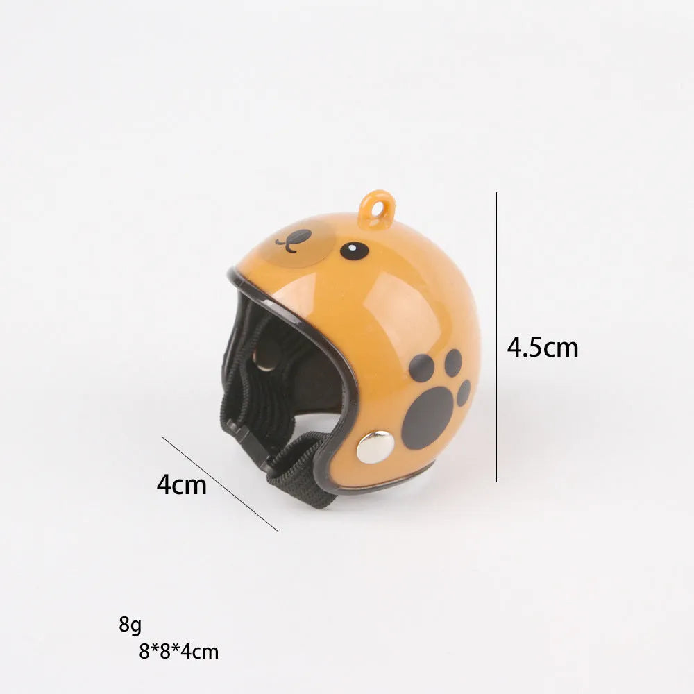 Adjustable plastic chicken helmet for small pet protection with elastic bands and sponge lining