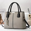 Women's large capacity square shoulder bag in soft PU leather with leather strap
