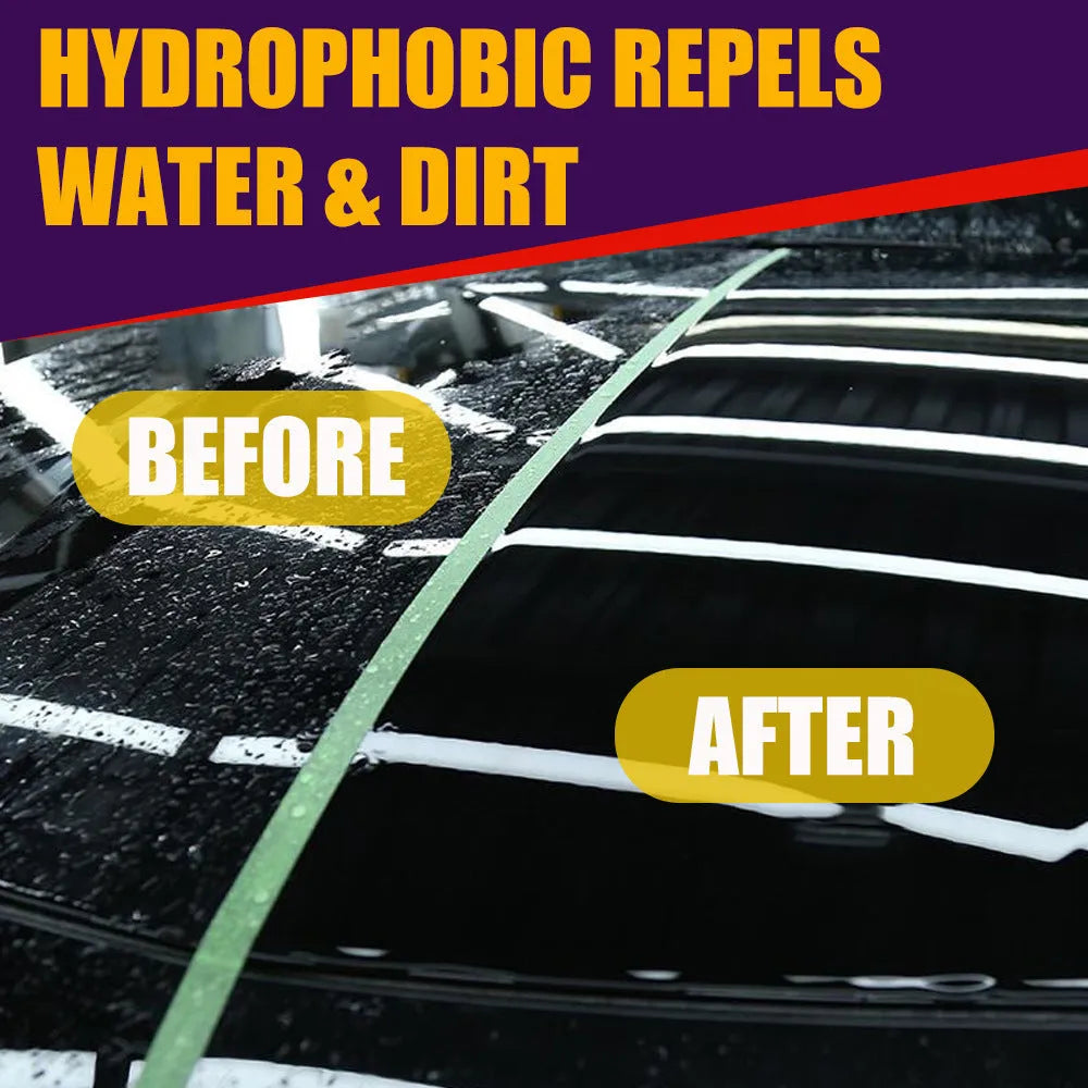 Purple nano crystal car coating spray bottle with hand spray applicator for vehicle maintenance