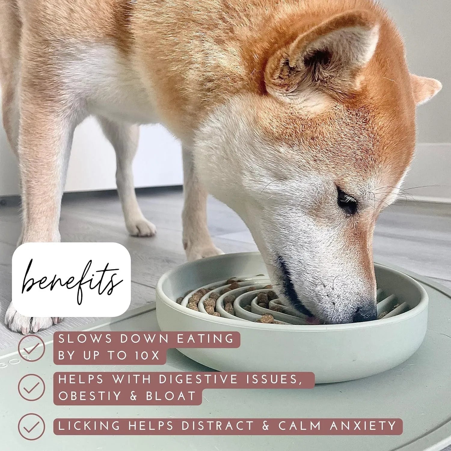 Silicone slow feeder dog bowl with ridge design, shown in beige colour, acting as a lick mat.