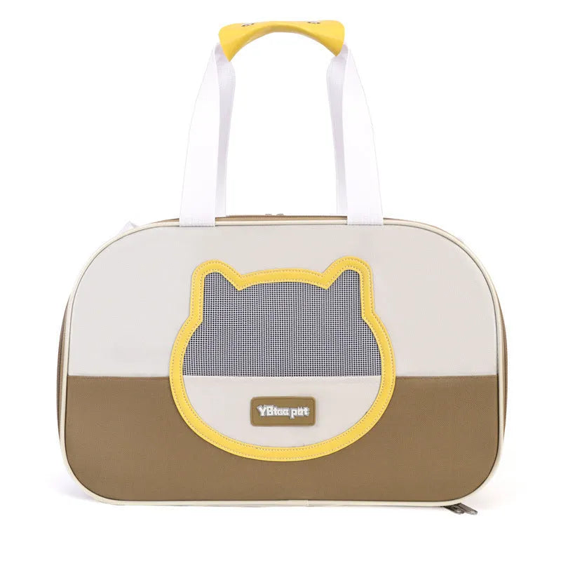 Foldable outdoor cat backpack in blue colour with breathable Oxford cloth construction and 15 kg capacity