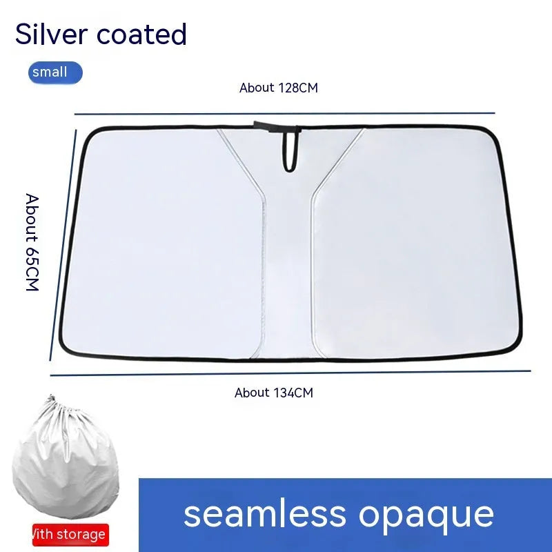 Car double ring front shield sun shade with titanium silver NC fabric for heat insulation