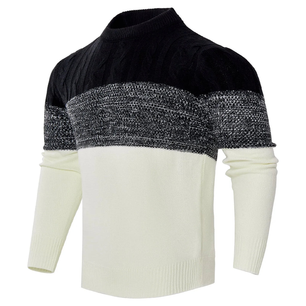 Men's long-sleeved knitted pullover sweater for autumn and winter in multiple sizes and styles.