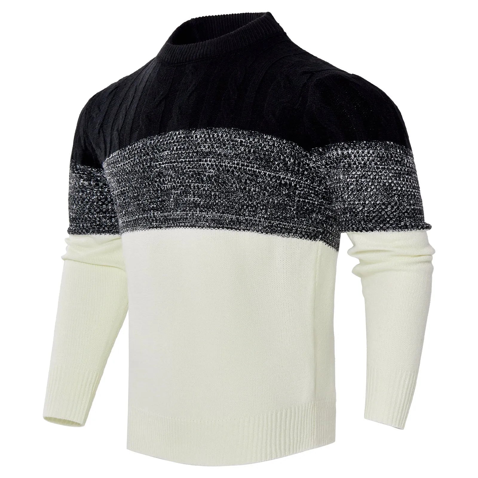 Men's long-sleeved knitted pullover sweater for autumn and winter in multiple sizes and styles.