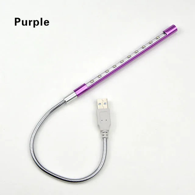 Slender 420mm aluminium alloy spiral LED night light with USB connection in six colour options
