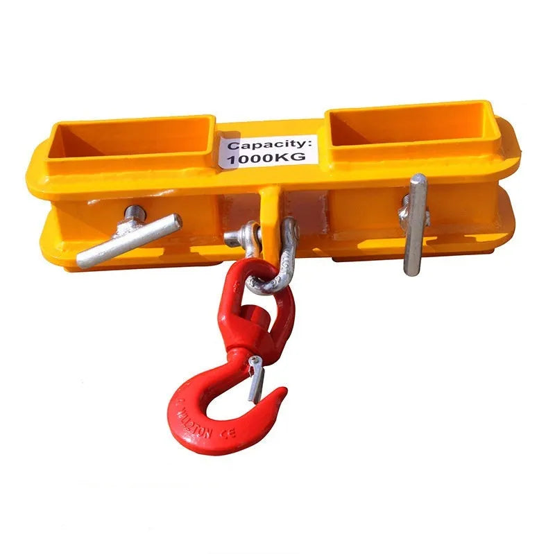 MK rotatable forklift hook with safety locking device for converting forklifts to mobile cranes
