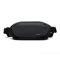 Black Oxford cloth men's messenger bag with crossbody strap and street style design
