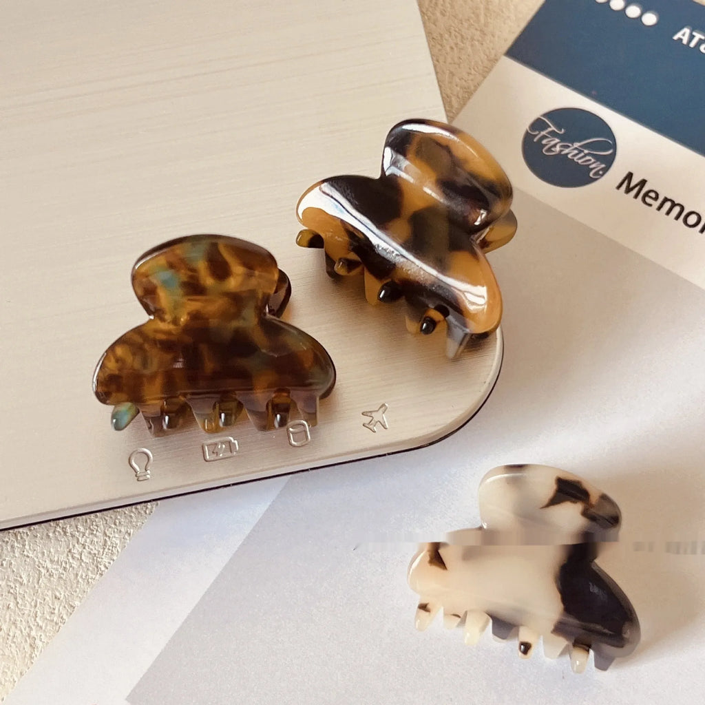 Mini acetate hair clip for women in simple style, available in six colours