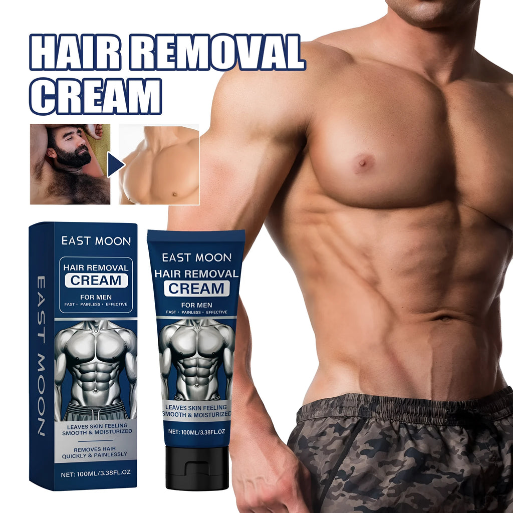 Men's hair removal cream tube for beard armpit hand and leg depilation 100ml mild formula