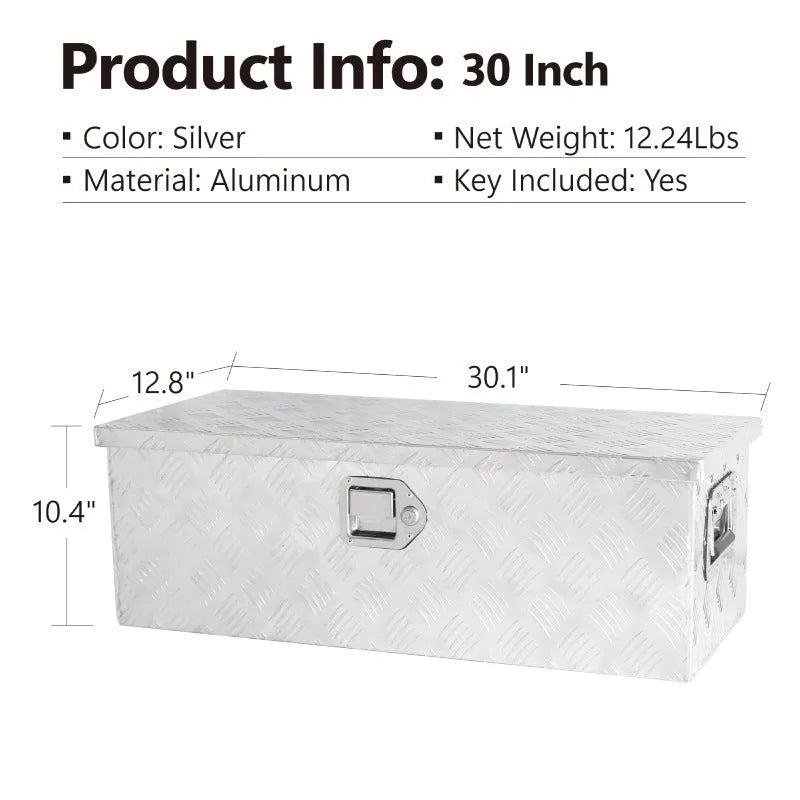 26-inch black aluminium alloy toolbox with T casting construction