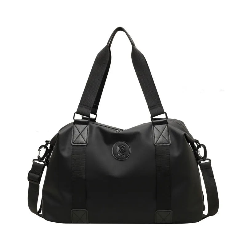 Waterproof Oxford cloth travel bag in solid colour with 36-55 litre capacity for short-distance trips