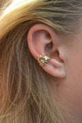Gold starfish and conch drop earrings for women with electroplated alloy construction