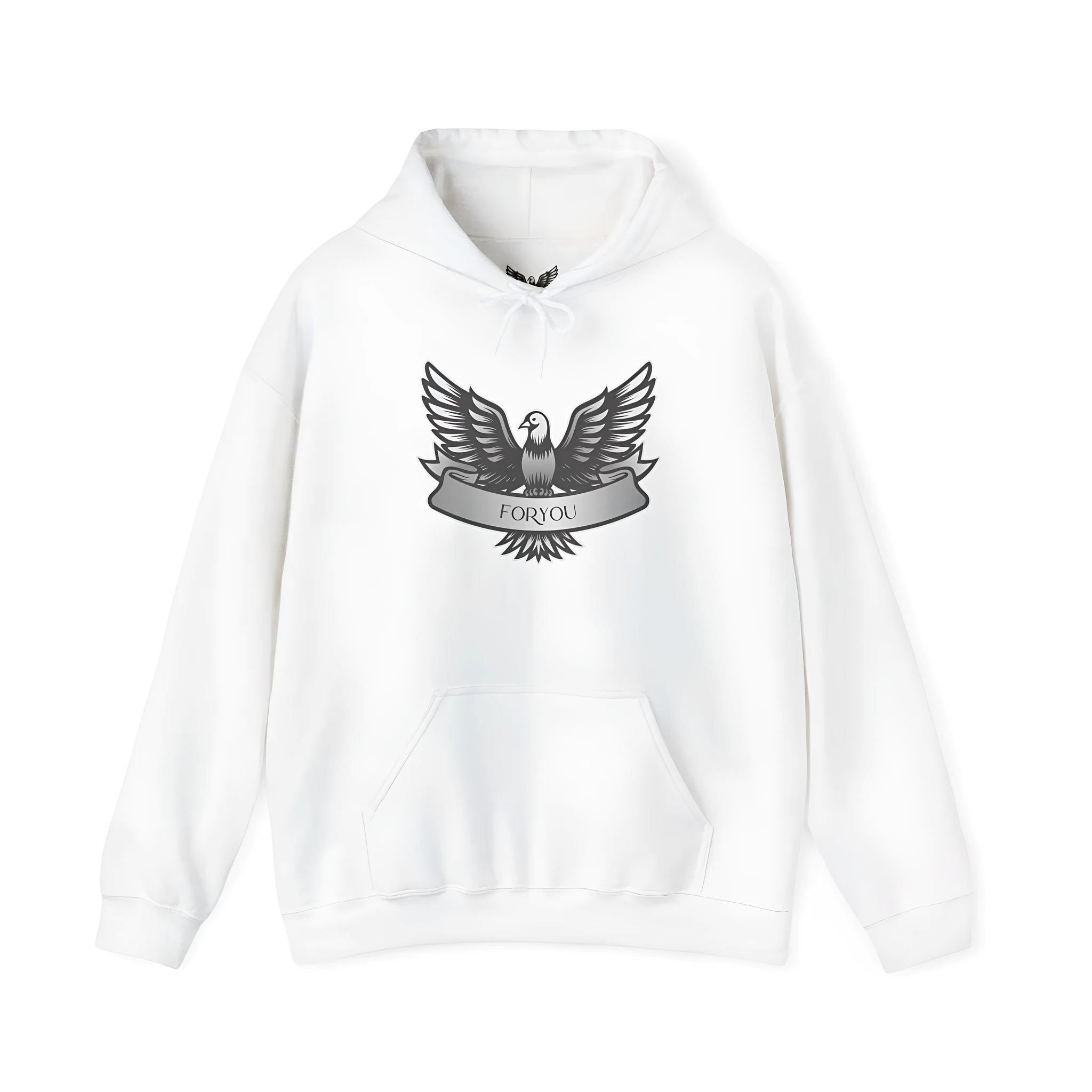 Solid colour pullover hoodie for men and women in cotton blend fabric