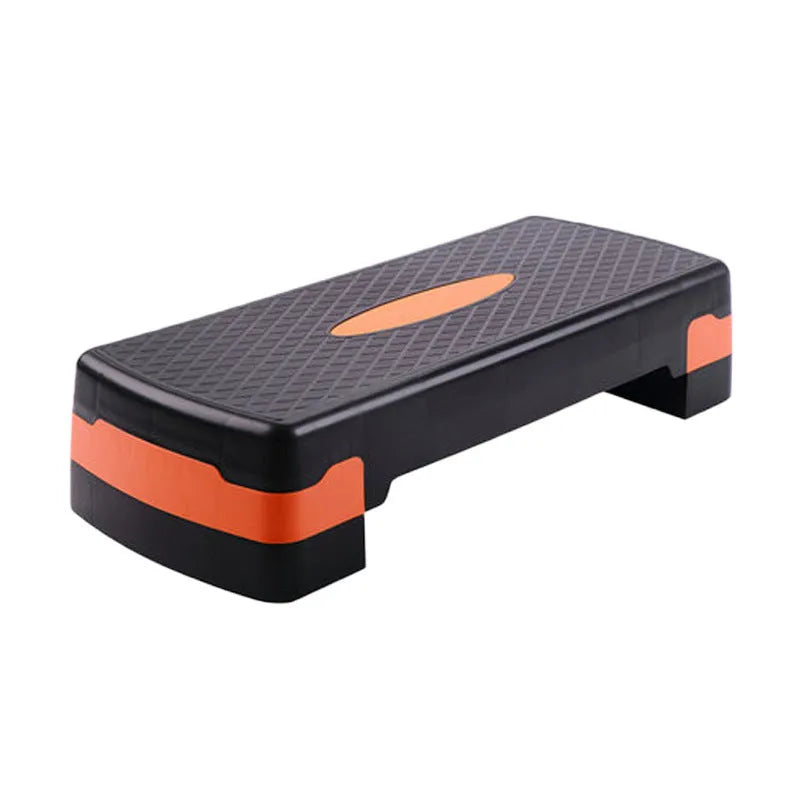 Grey Fit Step aerobics platform made of ABS plastic, dimensions 68cm long by 28cm wide by 15cm high.