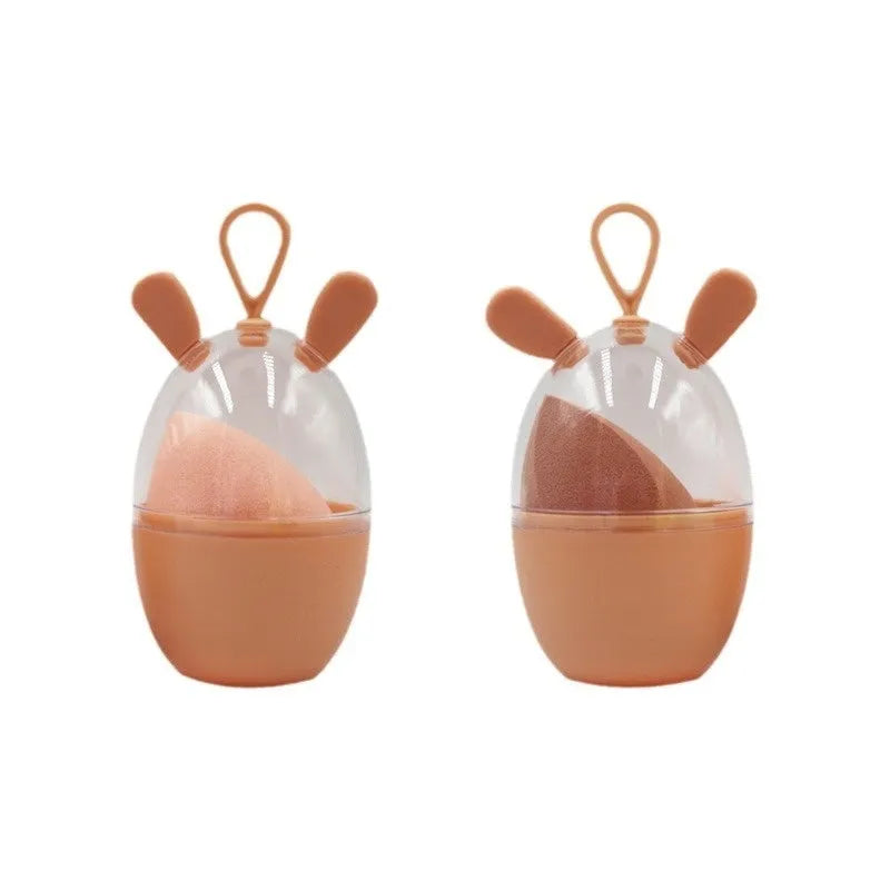 Non-latex dual-use water drop beveled makeup sponge in coral teardrop colour for foundation blending