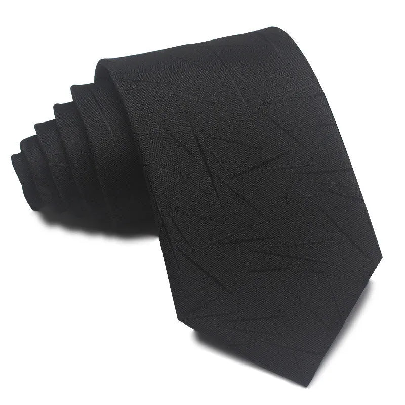8cm wide polyester jacquard striped business tie in arrow shape for formal office wear