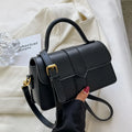 Women's PU leather messenger bag in horizontal square shape with file compartments