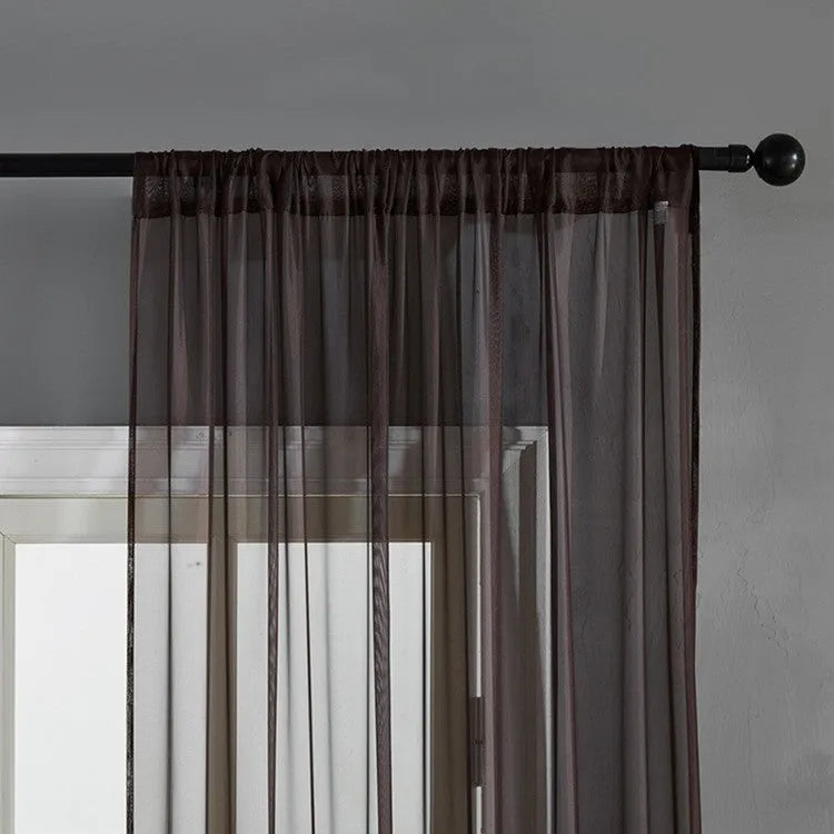 Modern simple black cotton linen blend vertical curtain measuring 150cm by 250cm