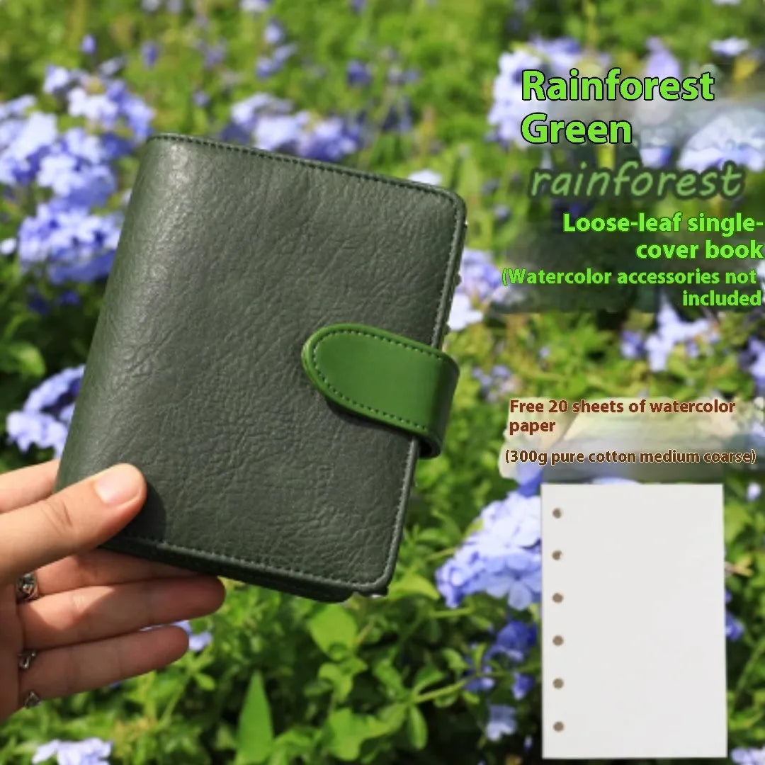 A7 format mini loose-leaf watercolour sketchbook in a choice of five colours.
