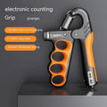 Electronic counter spring grip hand strengthener with adjustable resistance and digital display