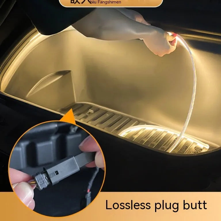Tesla Model 3 and Model Y front centre console ambient lighting kit with soft silicone light bar