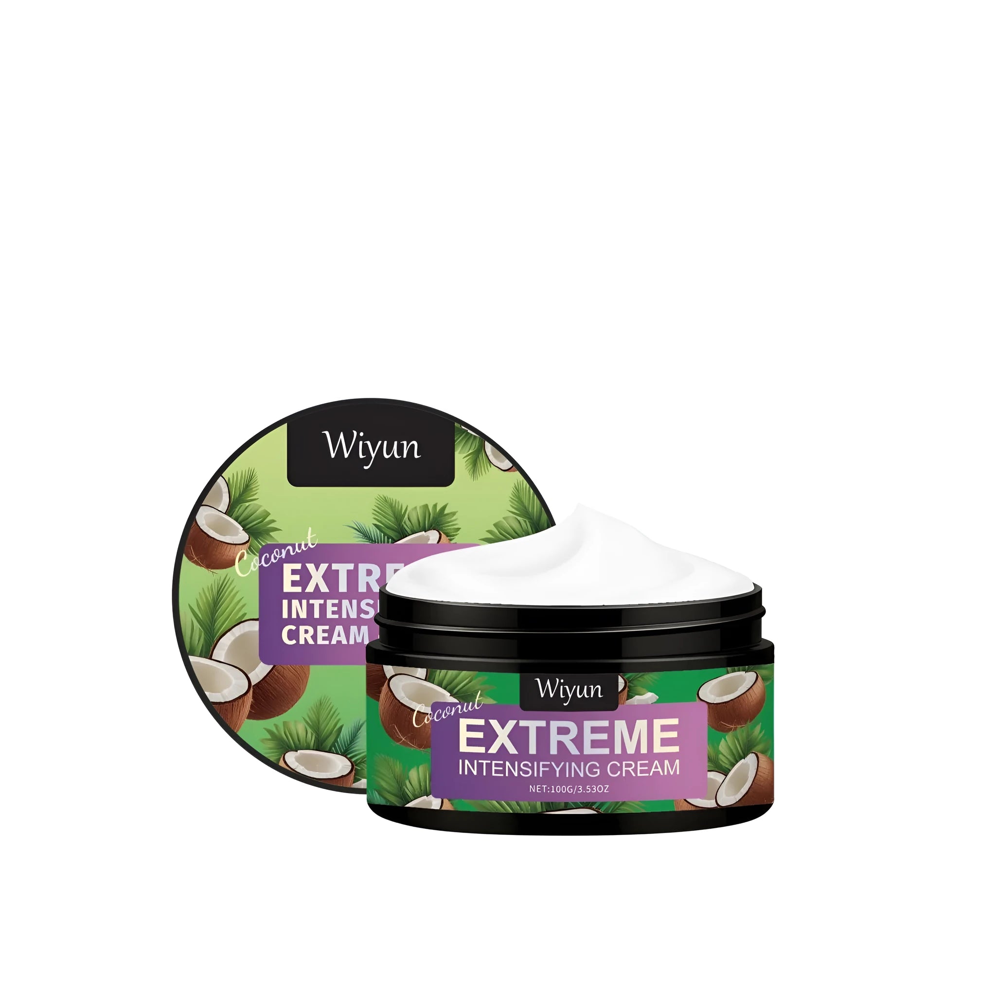Coconut flavour hair cream gel tube with olive oil and coconut oil formula.