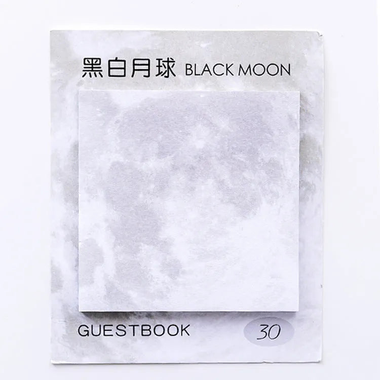 Square planet sticky notes notepad with oil painting artwork of celestial bodies