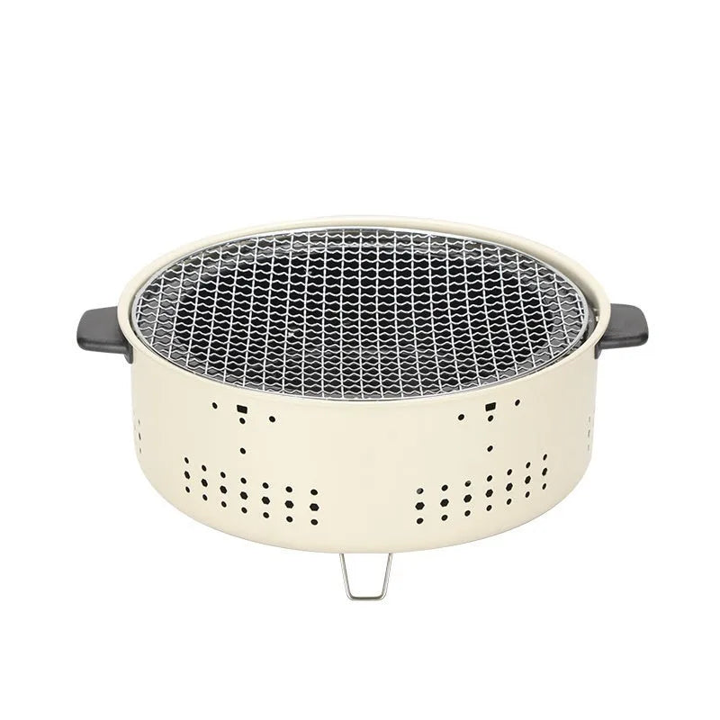 Modern portable charcoal tea cooking stove with a grill rack disk on top