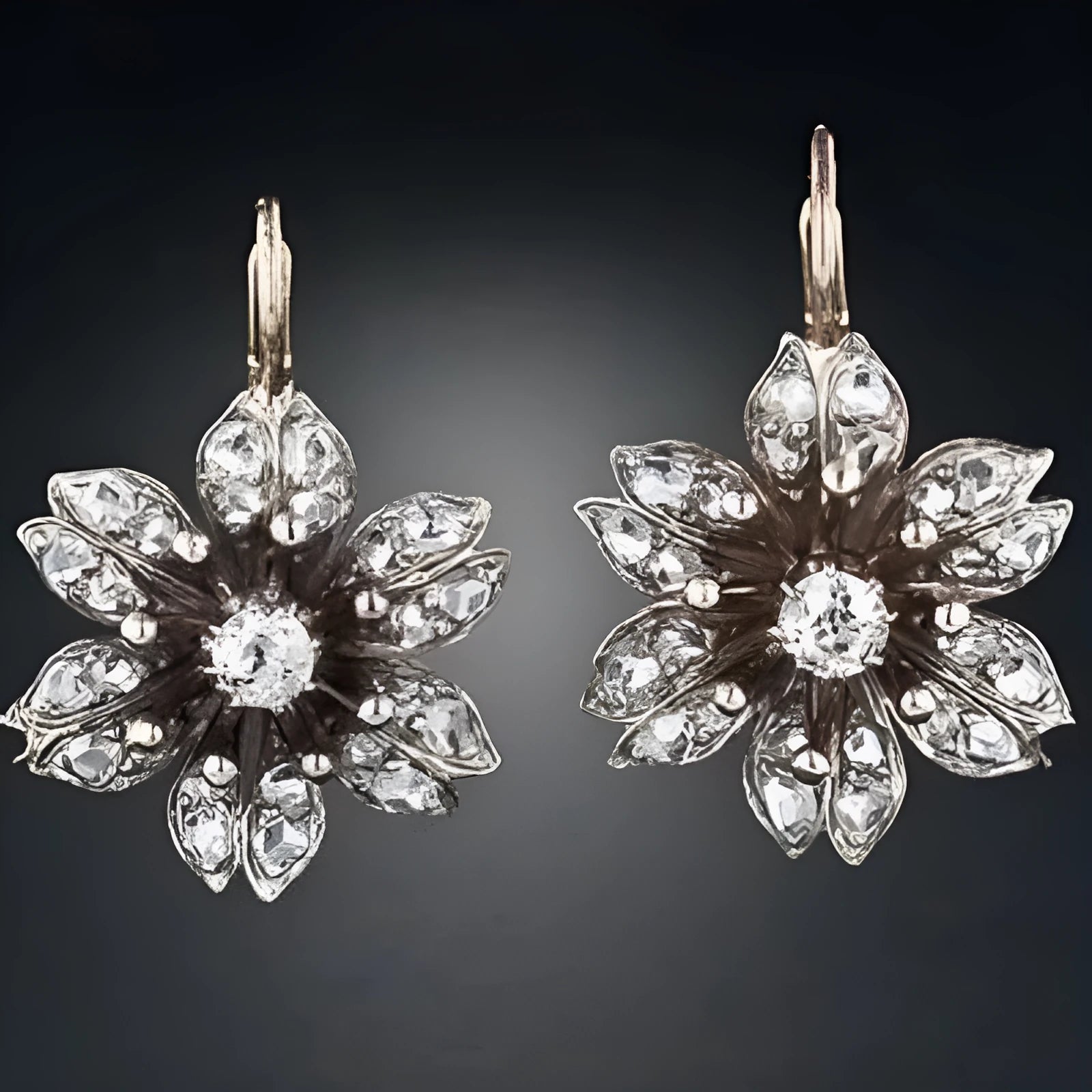 Silver retro fashion alloy earrings with electroplated finish for women